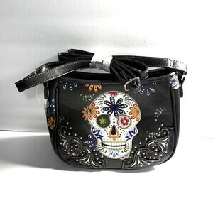 Sugar Skull Hobo Purse vegan leather